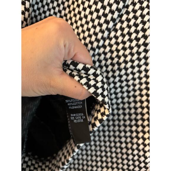 Torrid Jacket Womens 4 Black White Checkered Mandarin Collar Full Zip 3/4 Sleeve - Picture 5 of 6